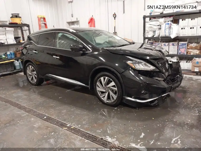NISSAN MURANO 2019, VIN 5N1AZ2MS9KN141734