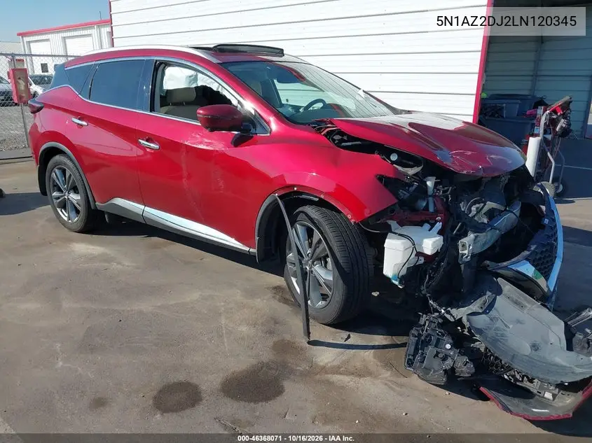 NISSAN MURANO 2020, VIN 5N1AZ2DJ2LN120345