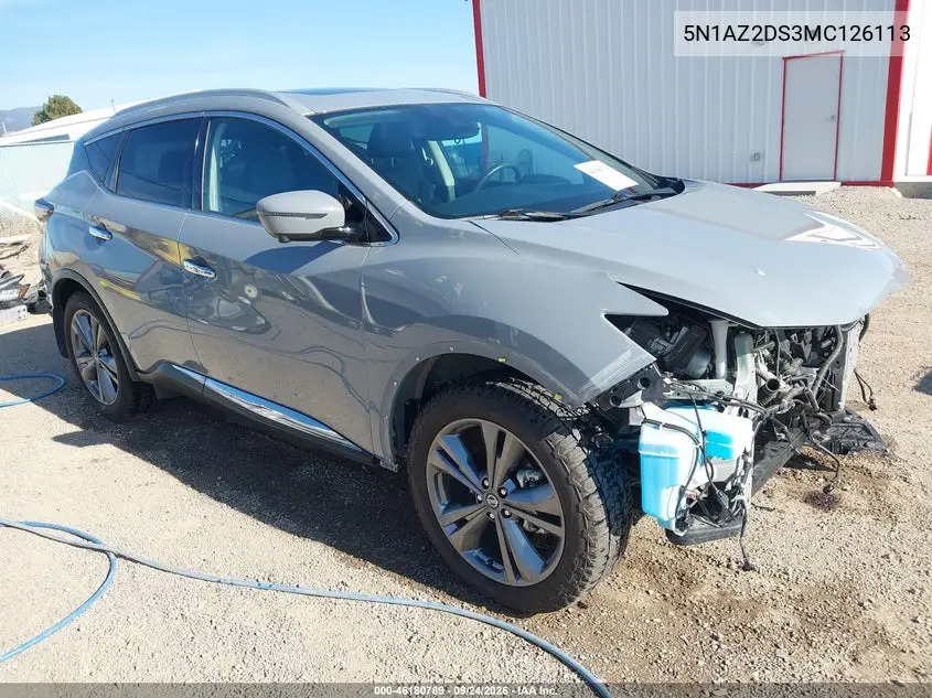 NISSAN MURANO 2021, VIN 5N1AZ2DS3MC126113
