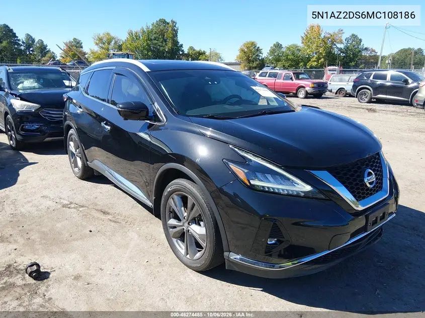 NISSAN MURANO 2021, VIN 5N1AZ2DS6MC108186