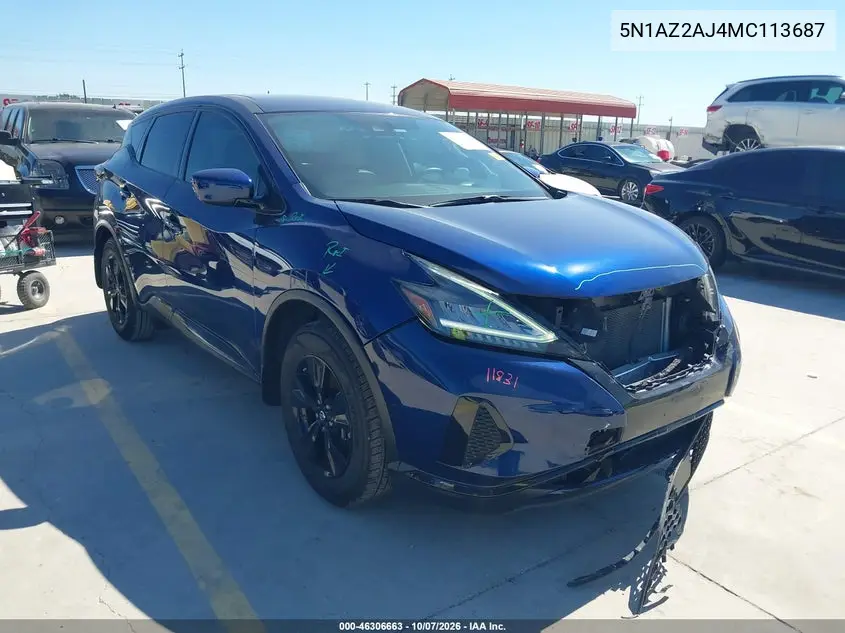 NISSAN MURANO 2021, VIN 5N1AZ2AJ4MC113687