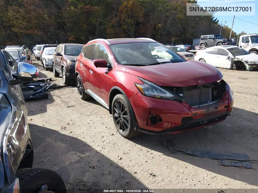 NISSAN MURANO 2021, VIN 5N1AZ2DS8MC127001