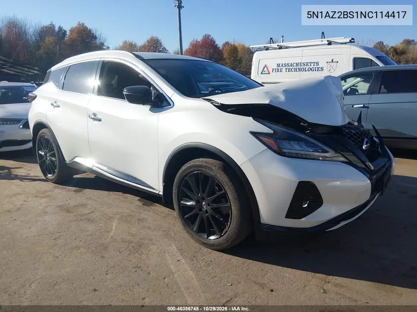 NISSAN MURANO 2022, VIN 5N1AZ2BS1NC114417