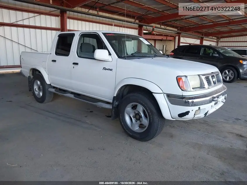 NISSAN NAVARA (FRONTIER) 2000, VIN 1N6ED27T4YC322248