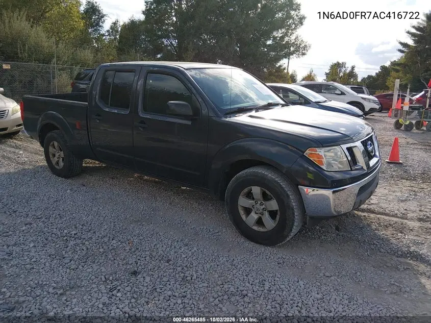 NISSAN NAVARA (FRONTIER) 2010, VIN 1N6AD0FR7AC416722
