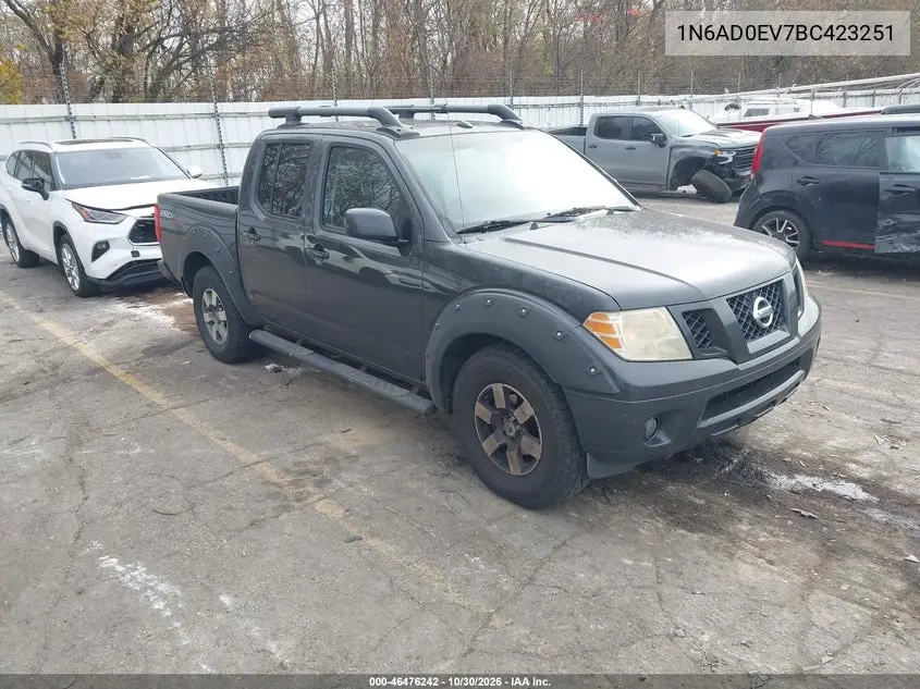 NISSAN NAVARA (FRONTIER) 2011, VIN 1N6AD0EV7BC423251