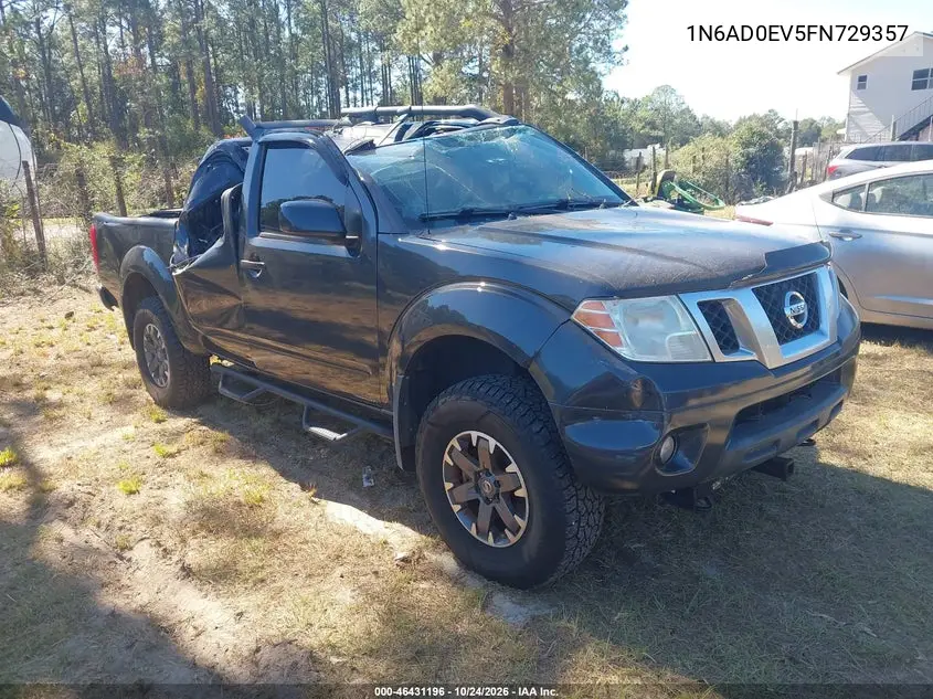 NISSAN NAVARA (FRONTIER) 2015, VIN 1N6AD0EV5FN729357