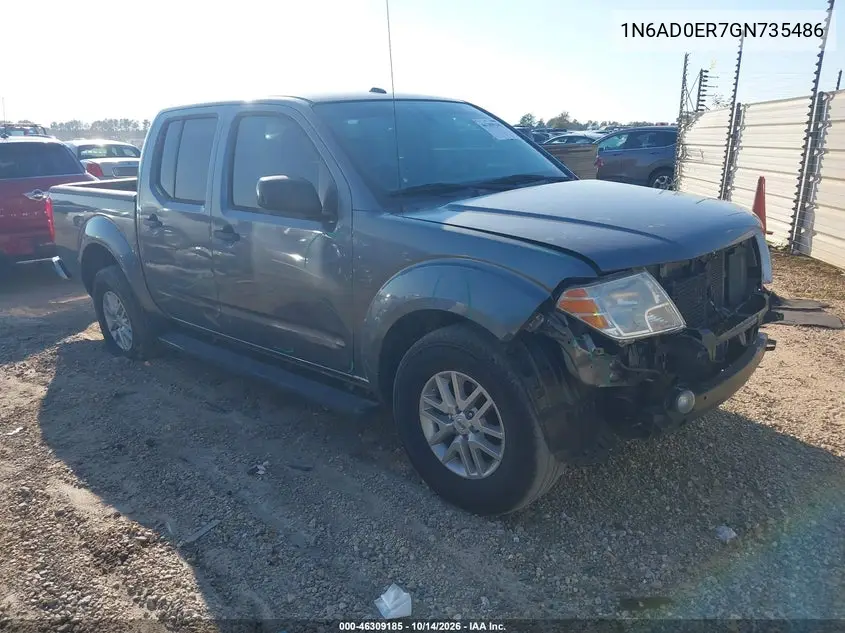 NISSAN NAVARA (FRONTIER) 2016, VIN 1N6AD0ER7GN735486