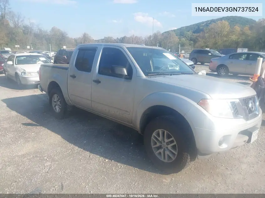 NISSAN NAVARA (FRONTIER) 2016, VIN 1N6AD0EV3GN737524