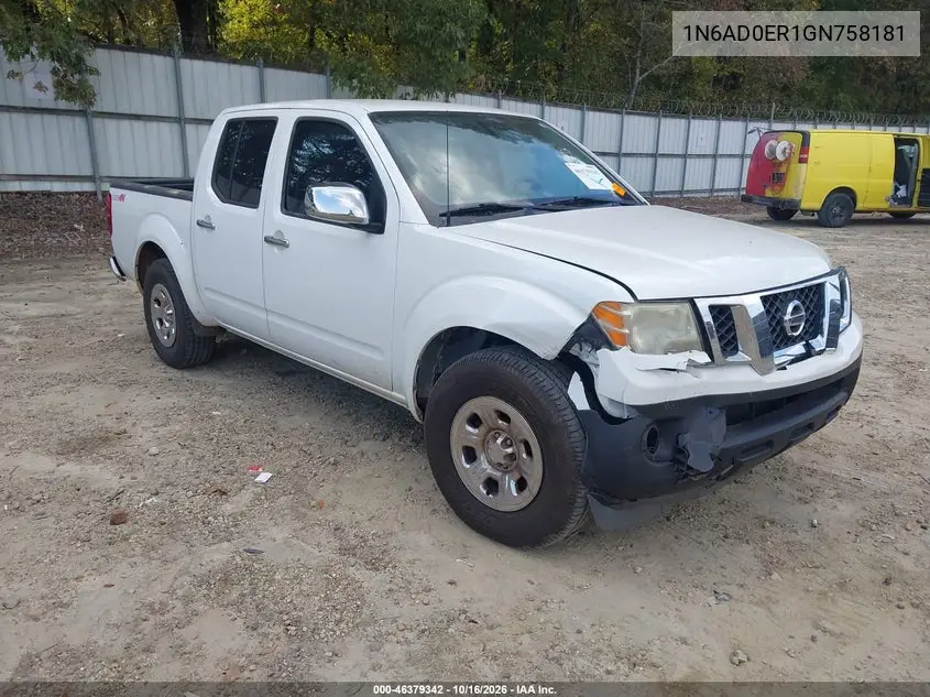 NISSAN NAVARA (FRONTIER) 2016, VIN 1N6AD0ER1GN758181