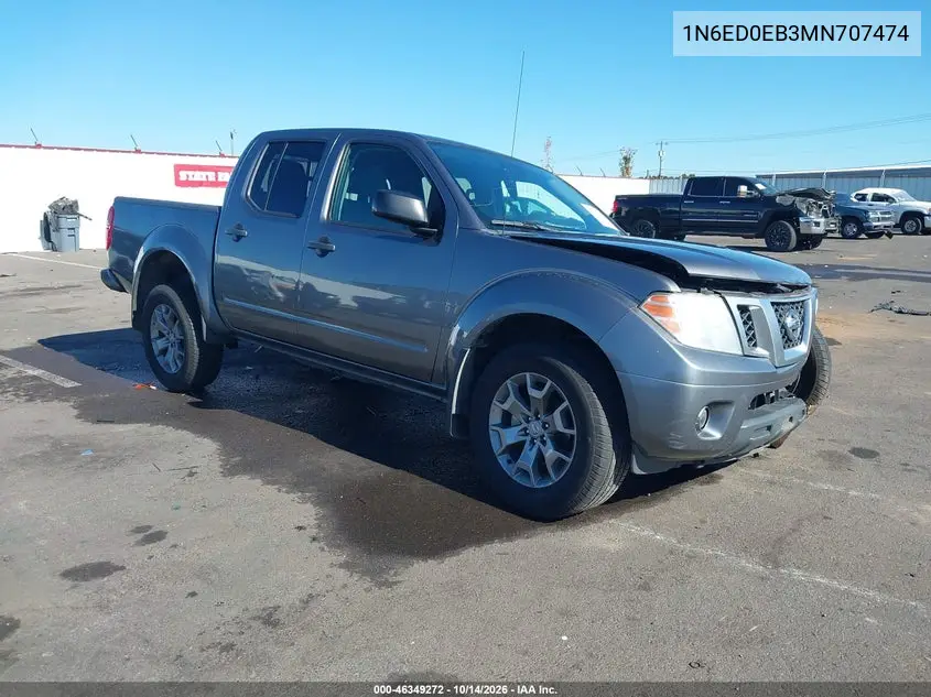 NISSAN NAVARA (FRONTIER) 2021, VIN 1N6ED0EB3MN707474