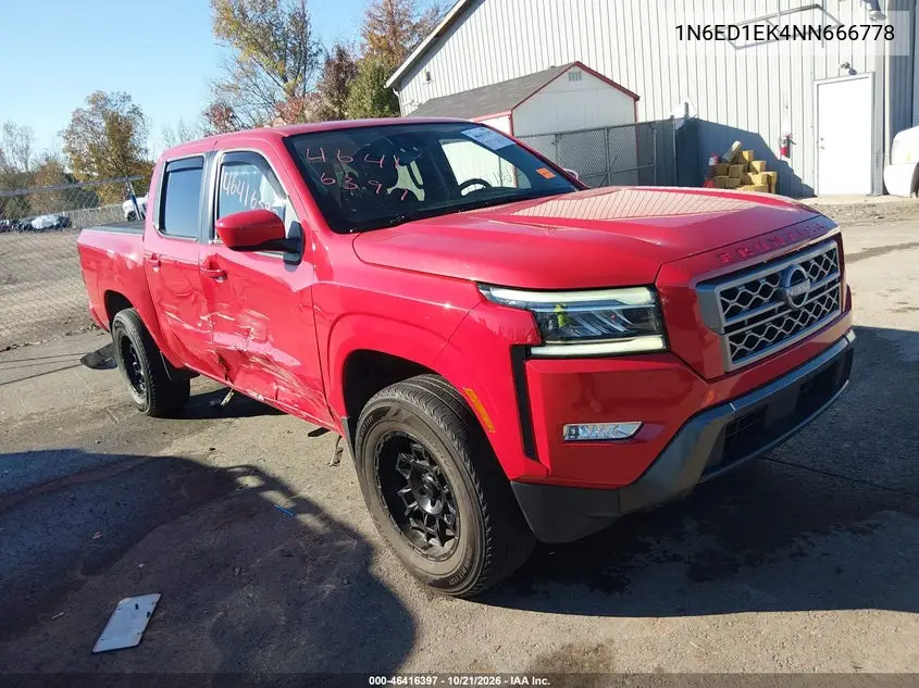 NISSAN NAVARA (FRONTIER) 2022, VIN 1N6ED1EK4NN666778