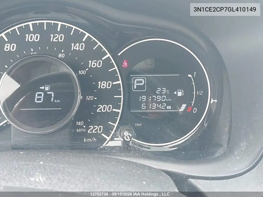 2016 NISSAN NOTE VIN 3N1CE2CP7GL410149 — фото 15