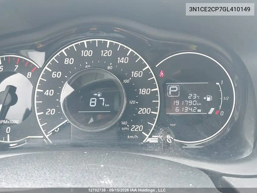 2016 NISSAN NOTE VIN 3N1CE2CP7GL410149 — фото 7
