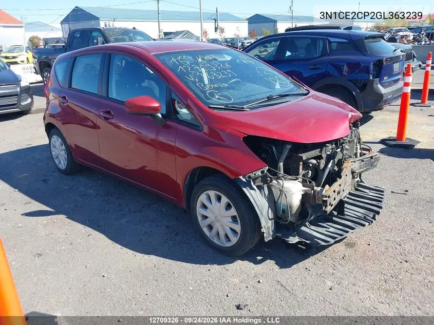 NISSAN NOTE 2016, VIN 3N1CE2CP2GL363239
