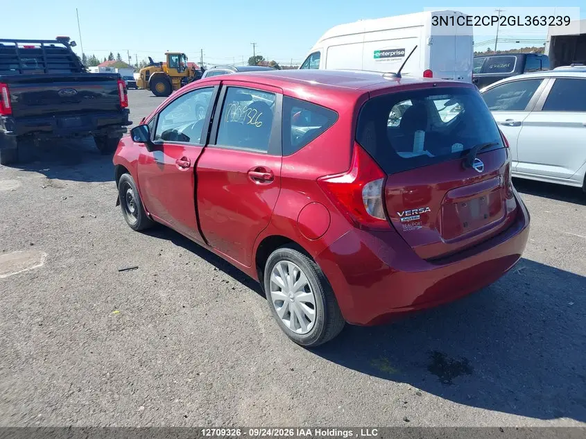 2016 NISSAN NOTE VIN 3N1CE2CP2GL363239 — фото 3