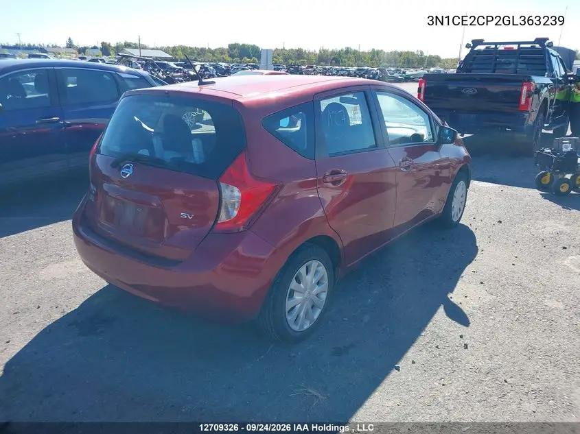 2016 NISSAN NOTE VIN 3N1CE2CP2GL363239 — фото 4