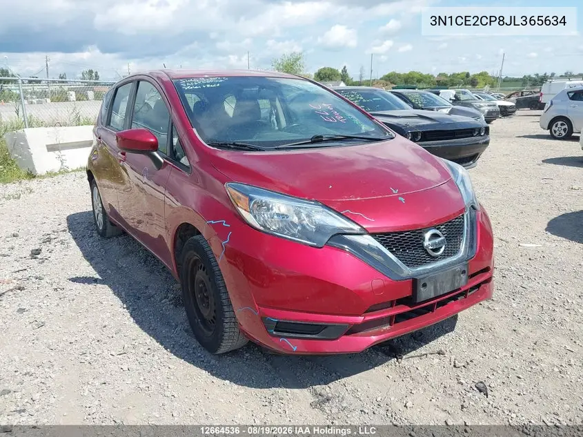 NISSAN NOTE 2018, VIN 3N1CE2CP8JL365634