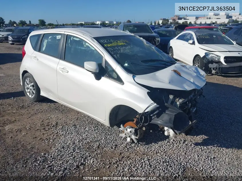 NISSAN NOTE 2018, VIN 3N1CE2CP7JL363504