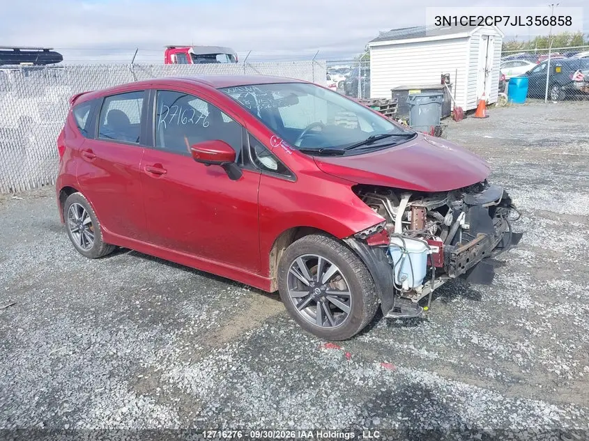 NISSAN NOTE 2018, VIN 3N1CE2CP7JL356858