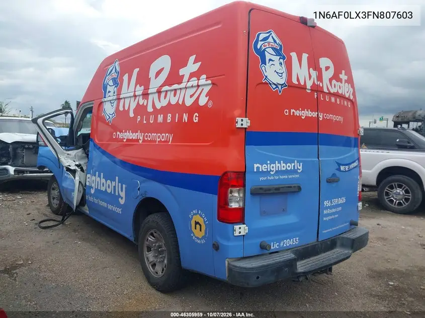 2015 NISSAN NV VIN 1N6AF0LX3FN807603 — фото 3