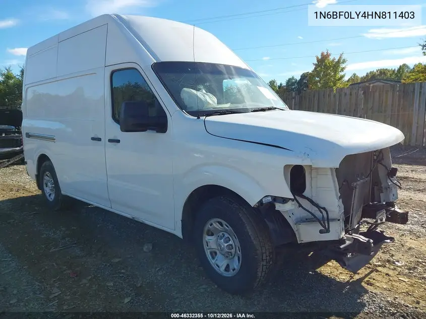 NISSAN NV 2017, VIN 1N6BF0LY4HN811403