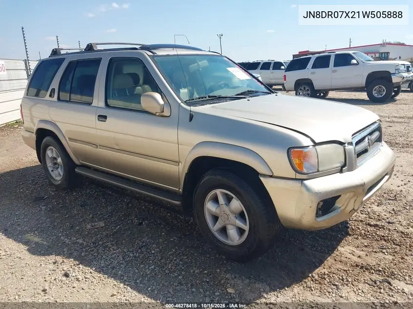 NISSAN PATHFINDER 2001, VIN JN8DR07X21W505888
