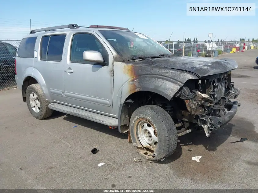 NISSAN PATHFINDER 2005, VIN 5N1AR18WX5C761144