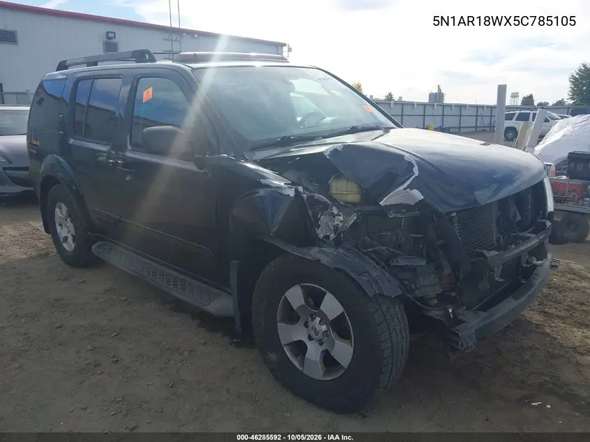 NISSAN PATHFINDER 2005, VIN 5N1AR18WX5C785105