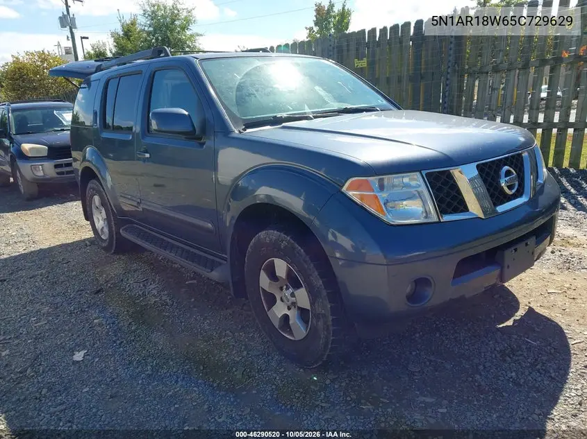 NISSAN PATHFINDER 2005, VIN 5N1AR18W65C729629