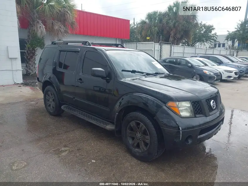 NISSAN PATHFINDER 2006, VIN 5N1AR18U56C646807