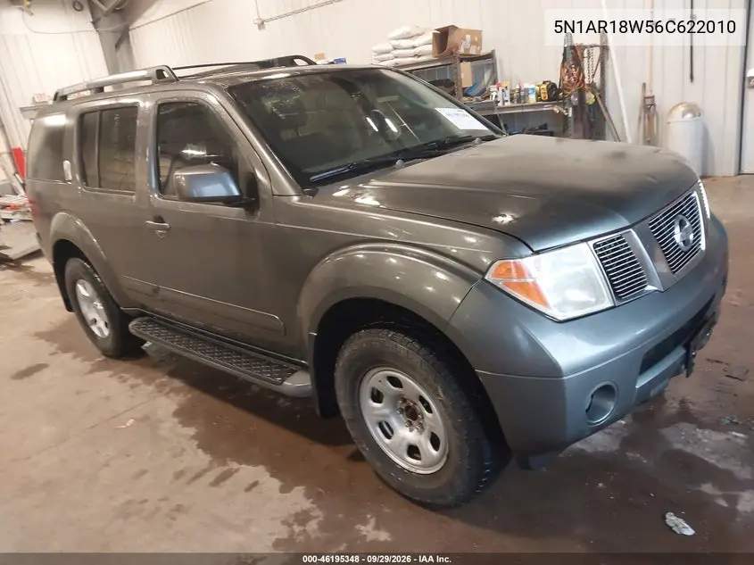NISSAN PATHFINDER 2006, VIN 5N1AR18W56C622010