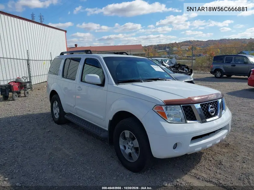 NISSAN PATHFINDER 2006, VIN 5N1AR18W56C666881