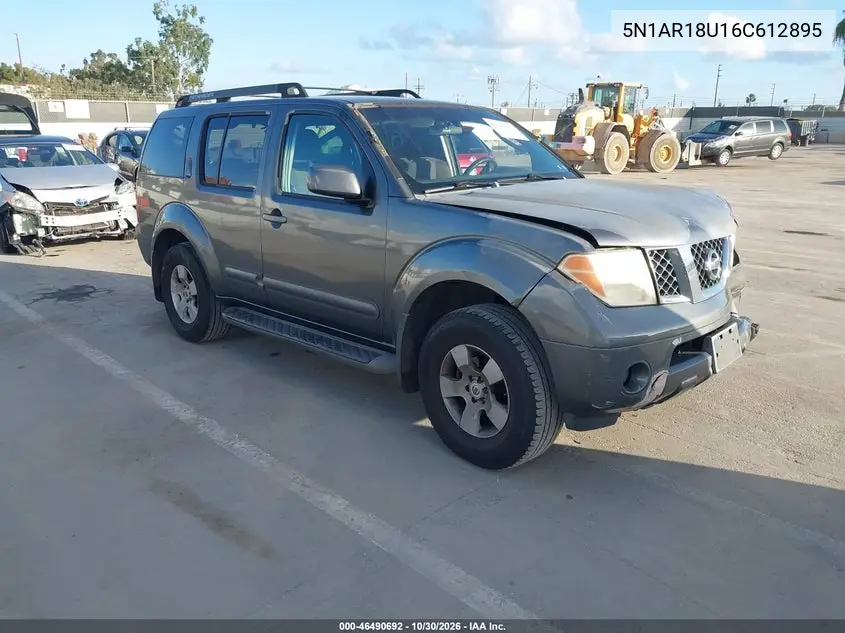 NISSAN PATHFINDER 2006, VIN 5N1AR18U16C612895