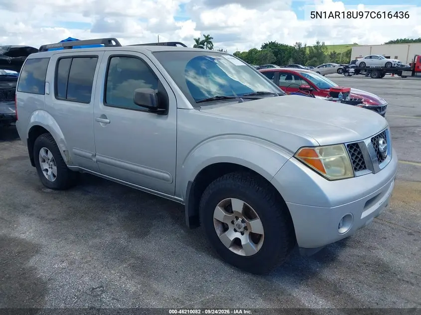 NISSAN PATHFINDER 2007, VIN 5N1AR18U97C616436