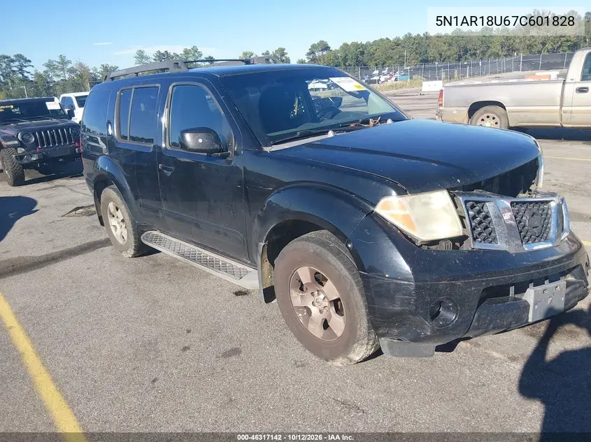 NISSAN PATHFINDER 2007, VIN 5N1AR18U67C601828