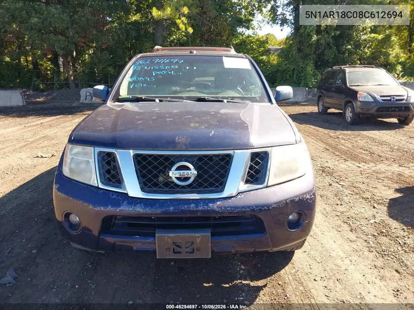 2008 NISSAN PATHFINDER VIN 5N1AR18C08C612694 — фото 12