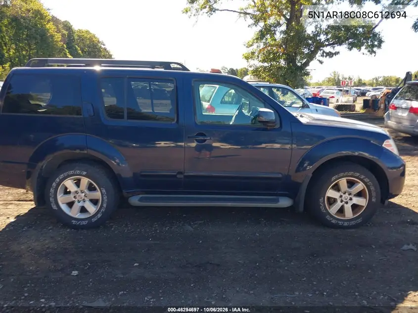 2008 NISSAN PATHFINDER VIN 5N1AR18C08C612694 — фото 13