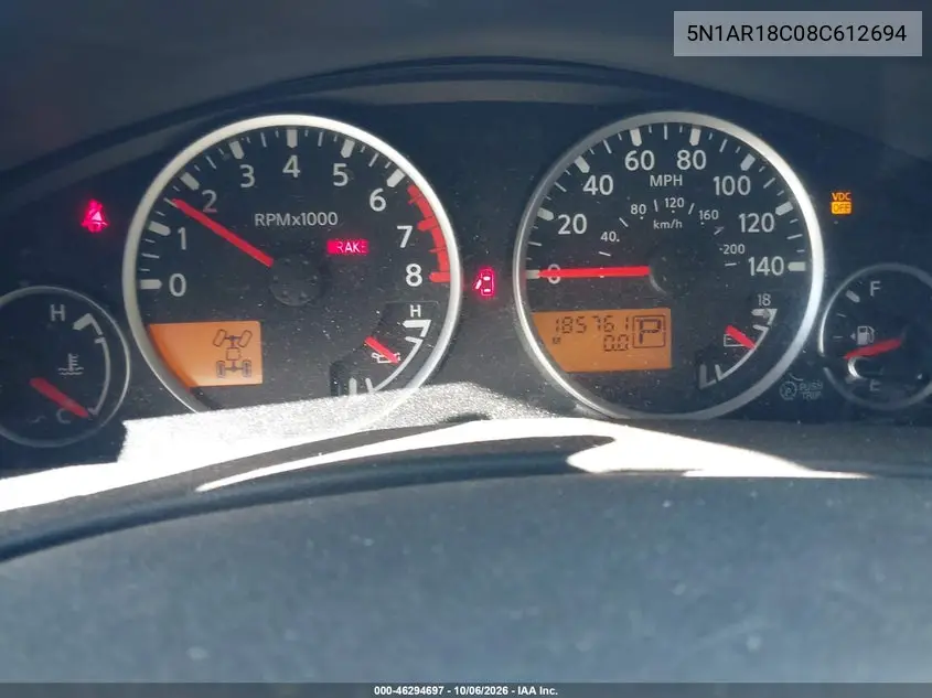 2008 NISSAN PATHFINDER VIN 5N1AR18C08C612694 — фото 15