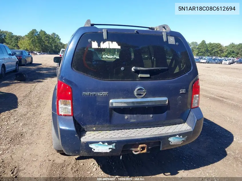 2008 NISSAN PATHFINDER VIN 5N1AR18C08C612694 — фото 16