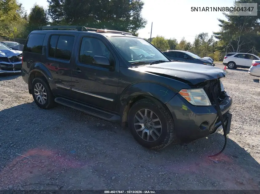 NISSAN PATHFINDER 2011, VIN 5N1AR1NN8BC604347