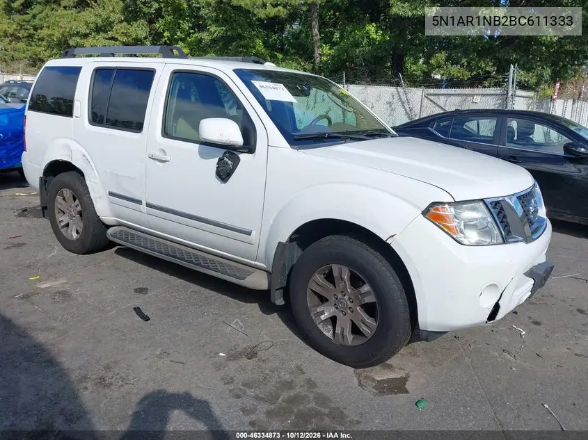 NISSAN PATHFINDER 2011, VIN 5N1AR1NB2BC611333