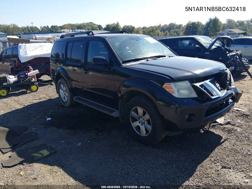 NISSAN PATHFINDER 2011, VIN 5N1AR1NB5BC632418