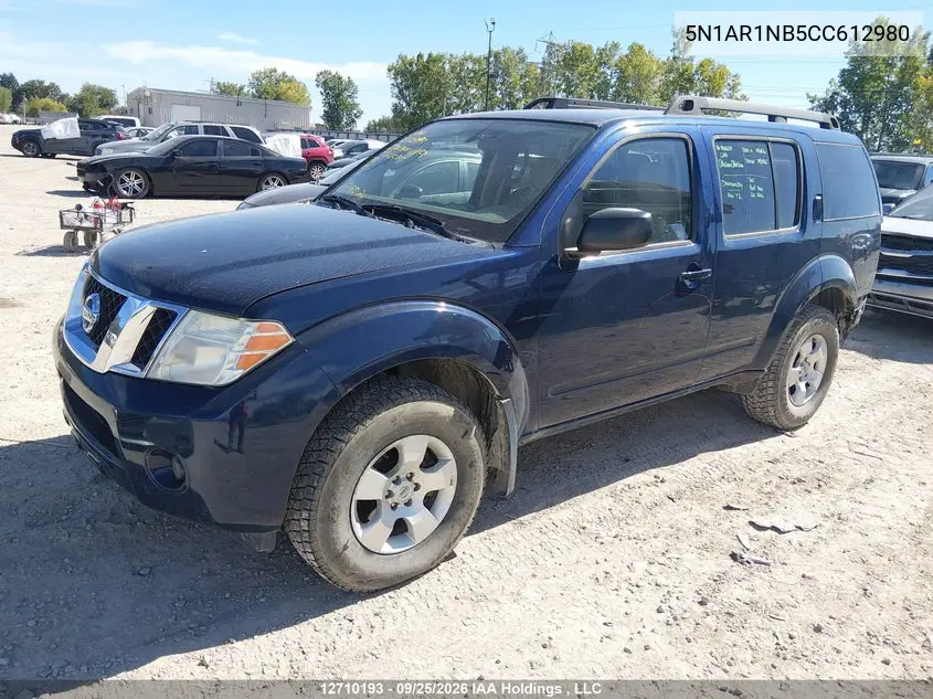 2012 NISSAN PATHFINDER VIN 5N1AR1NB5CC612980 — фото 2