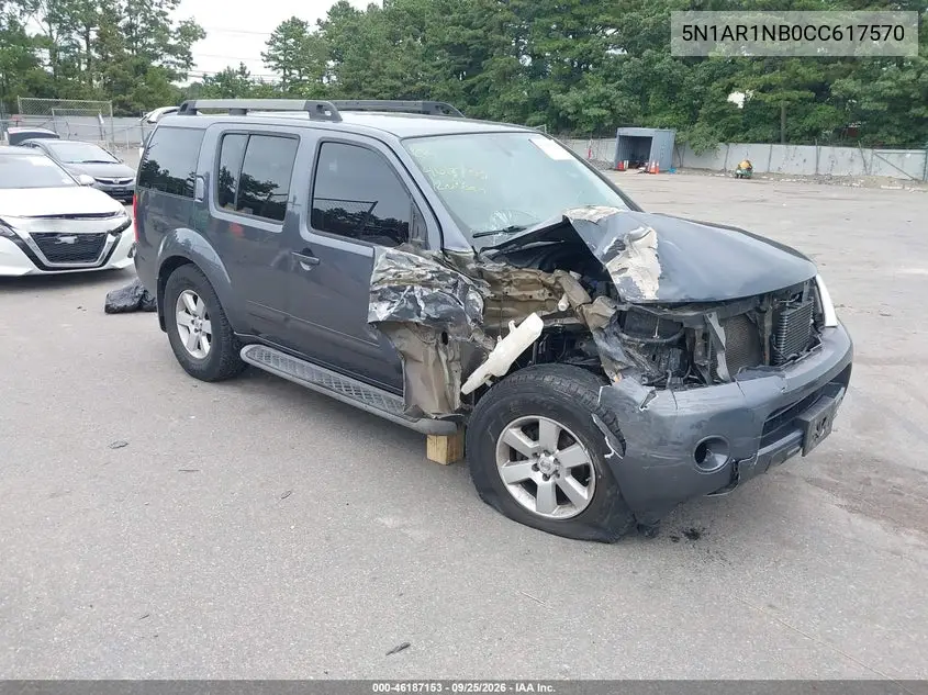 NISSAN PATHFINDER 2012, VIN 5N1AR1NB0CC617570