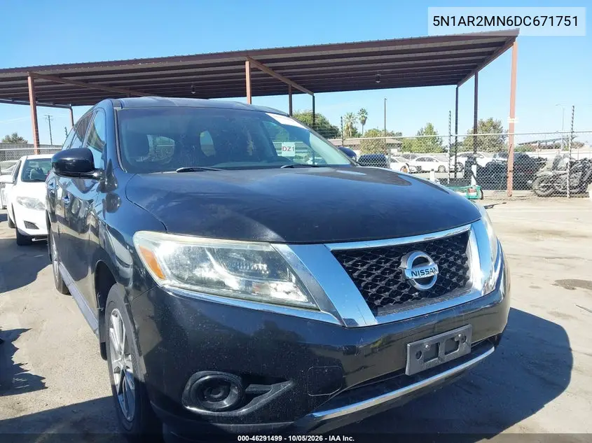 NISSAN PATHFINDER 2013, VIN 5N1AR2MN6DC671751