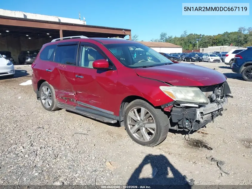 NISSAN PATHFINDER 2013, VIN 5N1AR2MM0DC667119