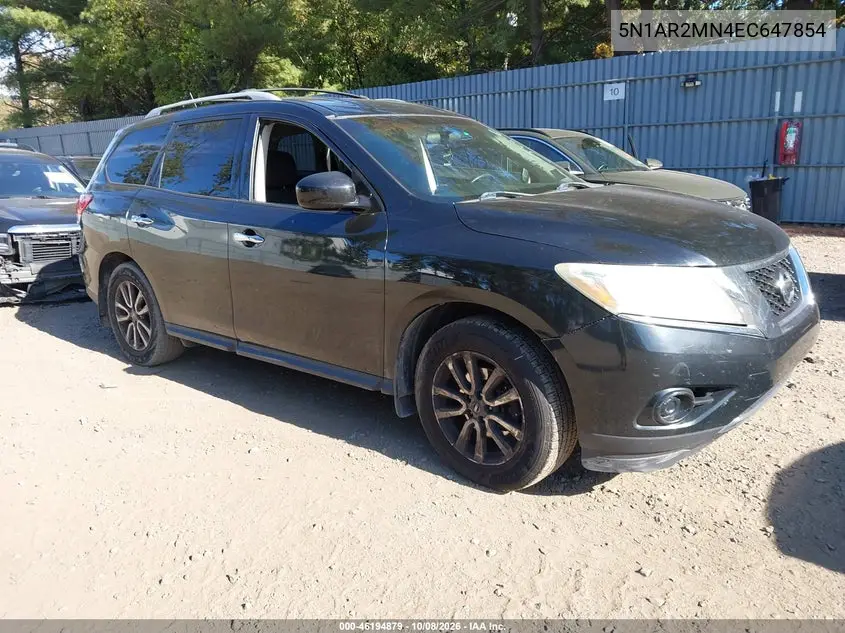NISSAN PATHFINDER 2014, VIN 5N1AR2MN4EC647854