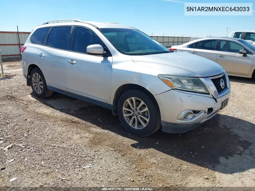 NISSAN PATHFINDER 2014, VIN 5N1AR2MNXEC643033