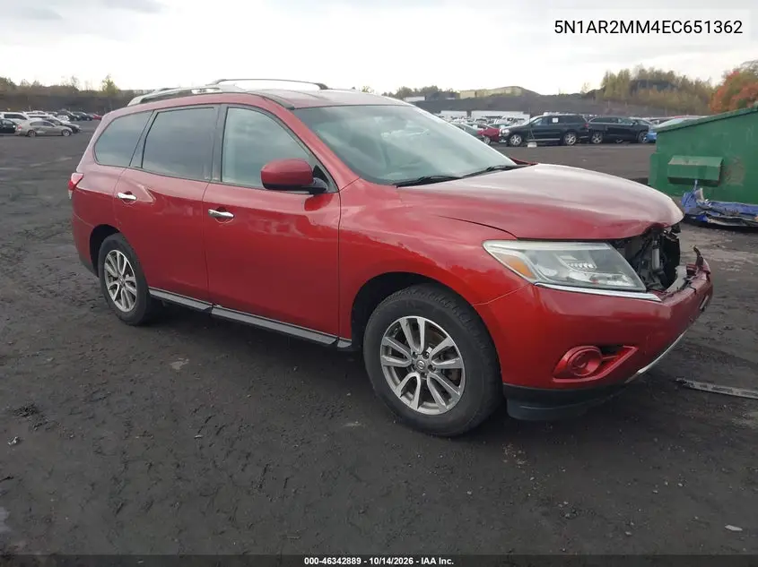 NISSAN PATHFINDER 2014, VIN 5N1AR2MM4EC651362